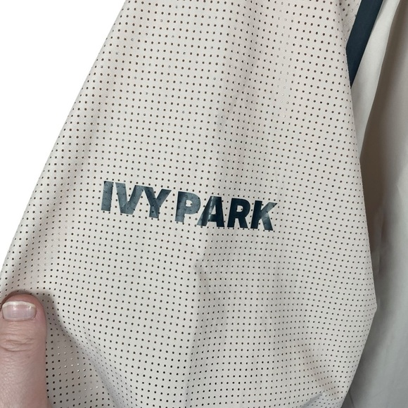 Ivy Park Women’s Perforated Mesh Hooded Pullover Jacket in Dusty Pink Size S - Picture 13 of 15